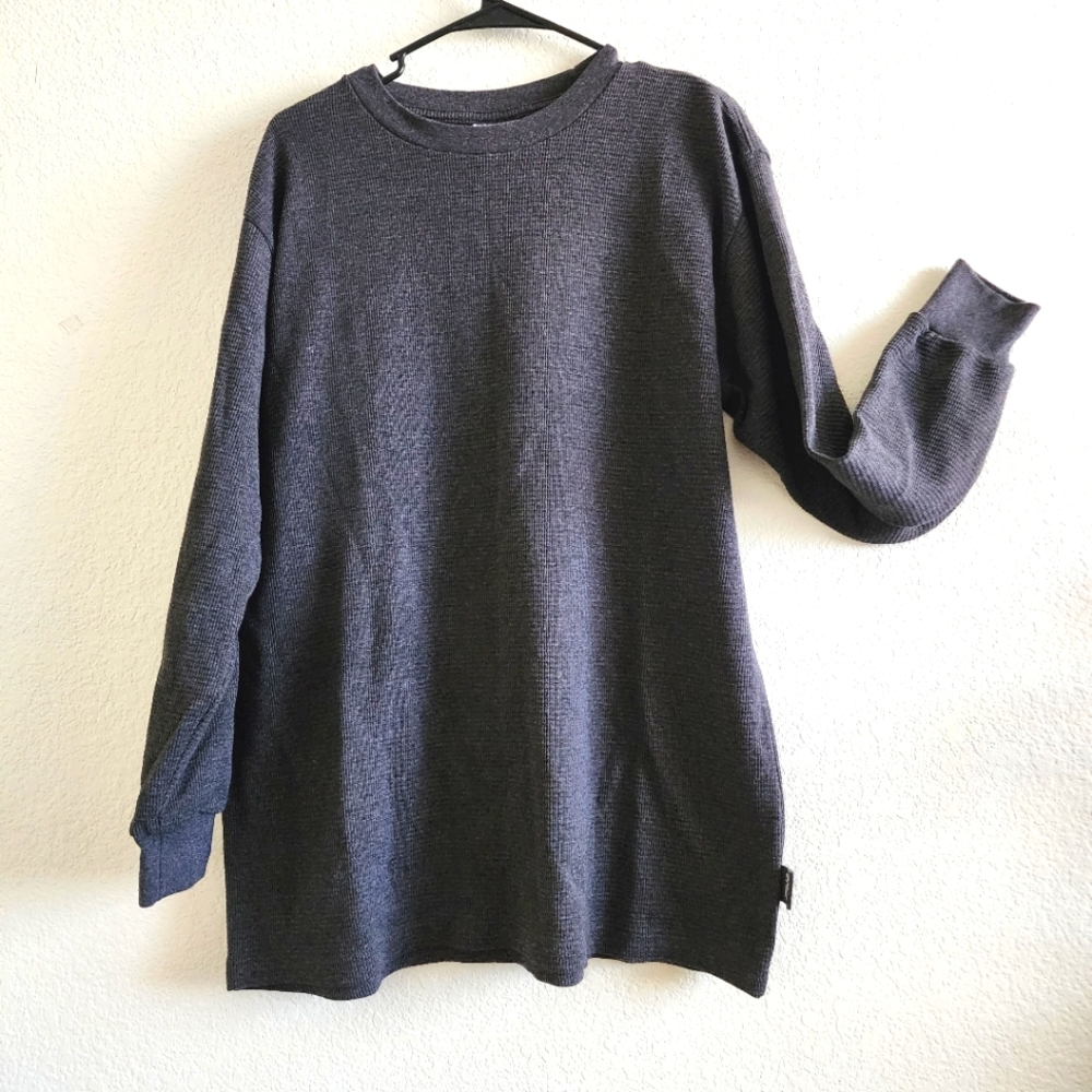 SHAKA Wear Mens Long Sleeve Thermal Shirt Heather Grey Size XL